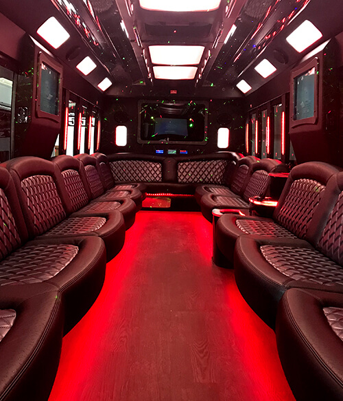 Hardwood floors on party bus